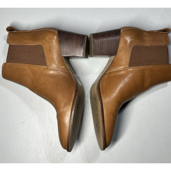 Madewell The Regan Boot in English Saddle Womens 8 Leather Ankle Boots Booties - Picture 4 of 10